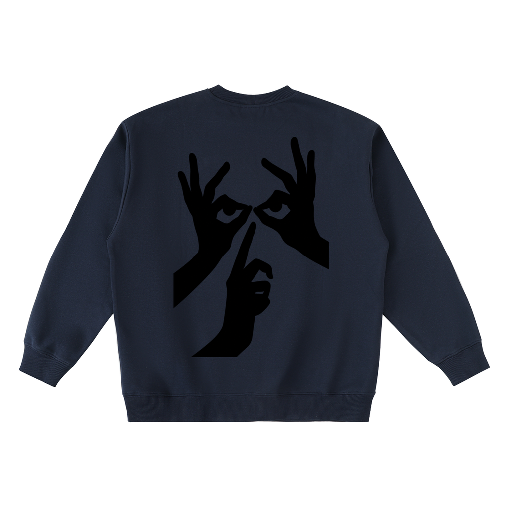 Sudadera blanca sin capucha Silent Signal | AroProject.