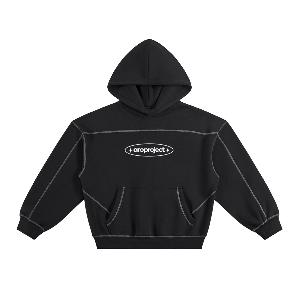 Sudadera negra Outline con capucha