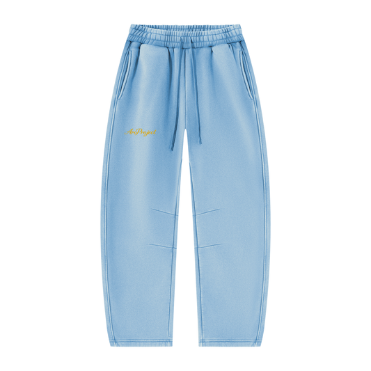 Unisex Vintage Wash Barrel Leg Fleece Sweatpants