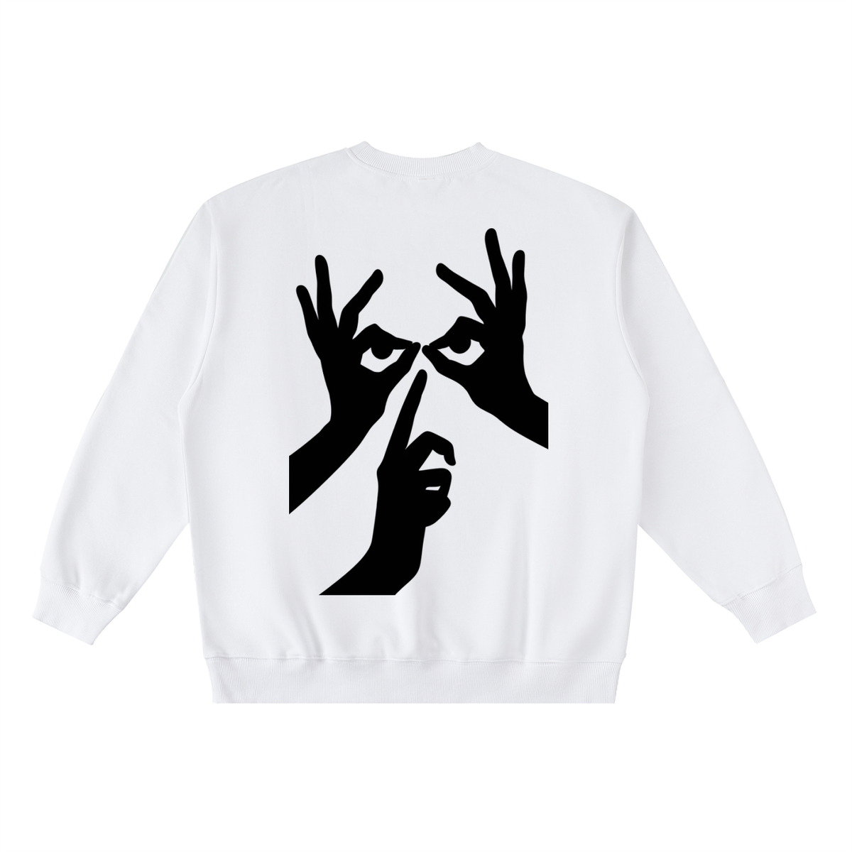 Sudadera blanca sin capucha Silent Signal | AroProject.