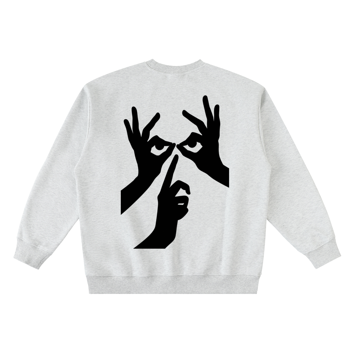 Sudadera blanca sin capucha Silent Signal | AroProject.