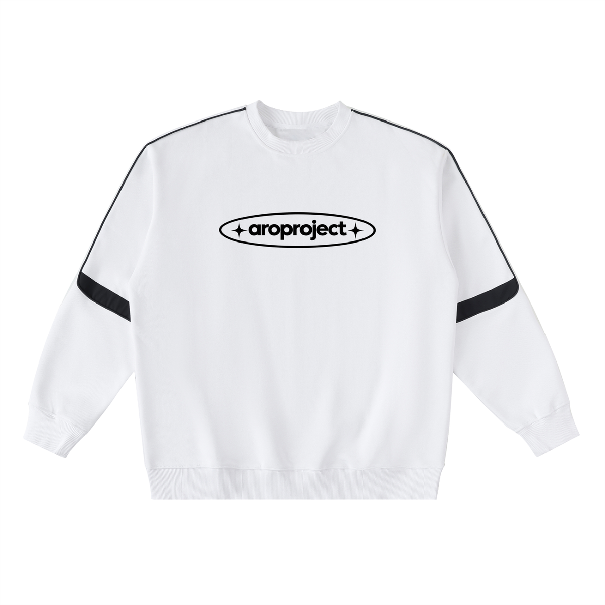 Sudadera blanca sin capucha Silent Signal | AroProject.