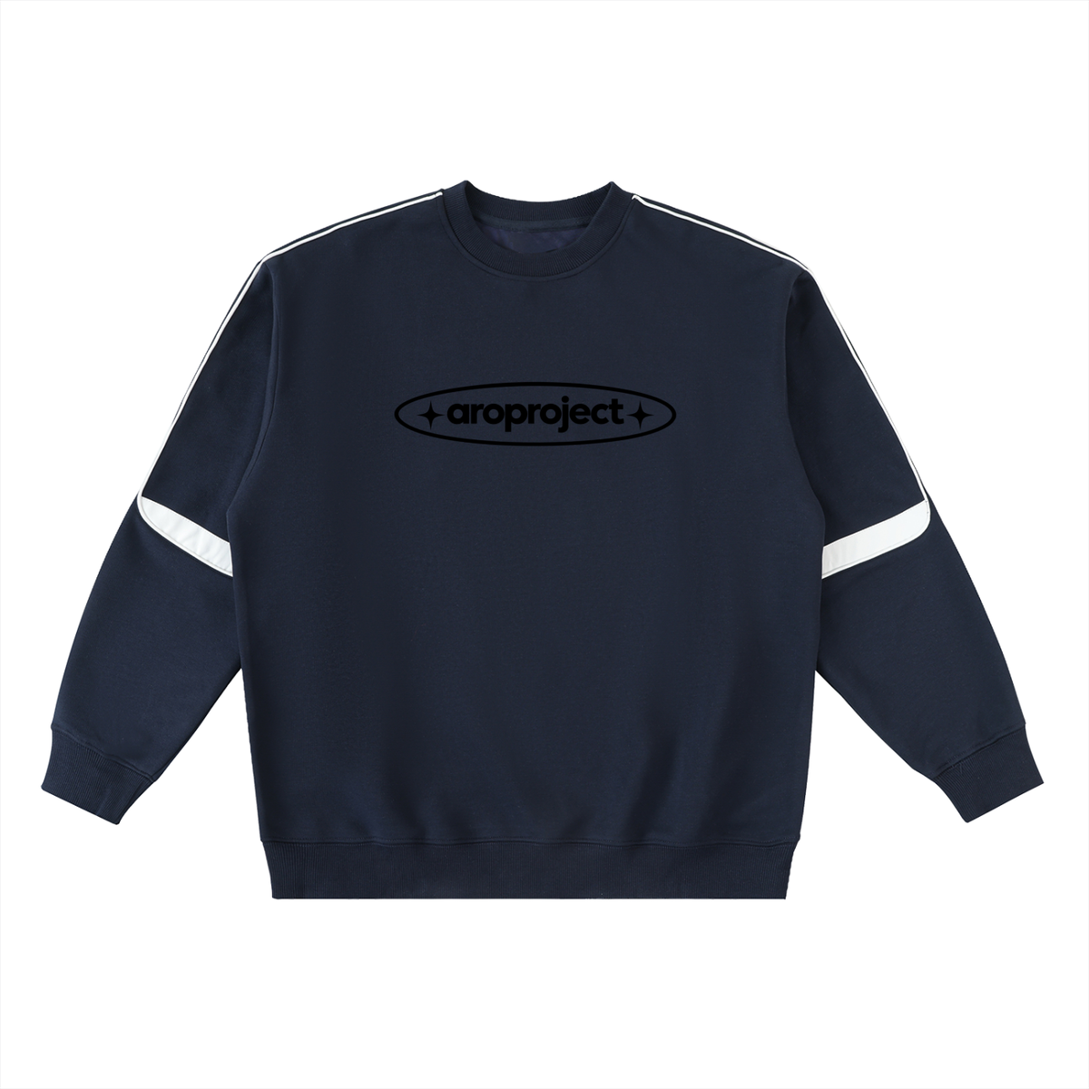 Sudadera blanca sin capucha Silent Signal | AroProject.